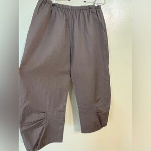 Niche Monsoon Womens Gray Relaxed Elastic Waist Pull On Crop Pants L